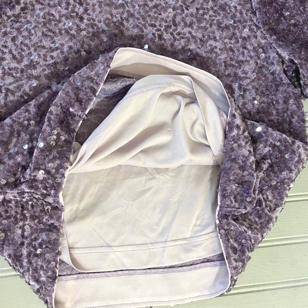 A New Day Purple Sequin Top Womens XS Short Sleeve Party Cocktail Holiday NWT - Picture 11 of 13